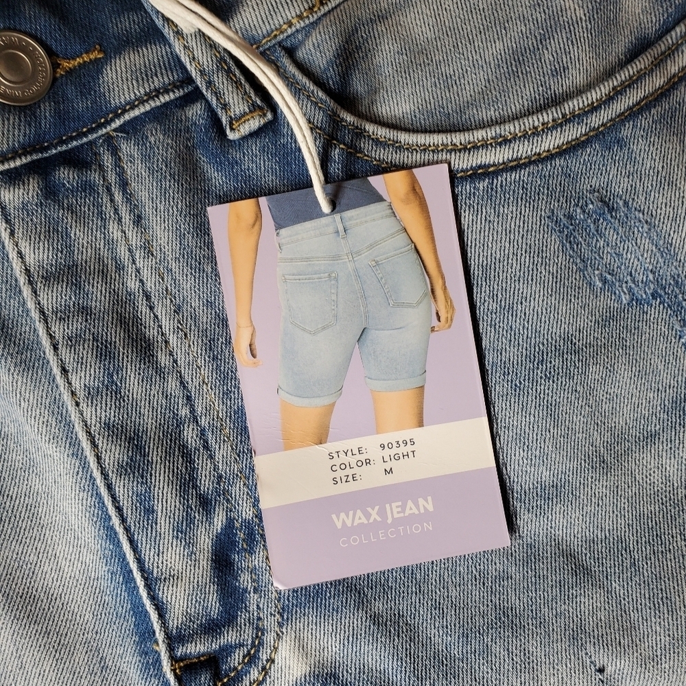 NWT Wax Jean Collection Bermuda Stretch Jean Shorts Women's Size Medium - Picture 14 of 16